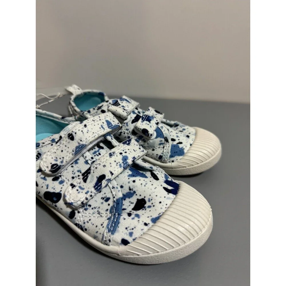 Cat & Jack Girl's Shoes White Slip On Pattern Blue Size 10
